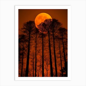 Full Moon Over Trees Art Print