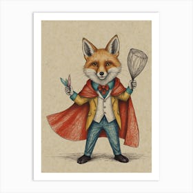 Fox In Cape Art Print