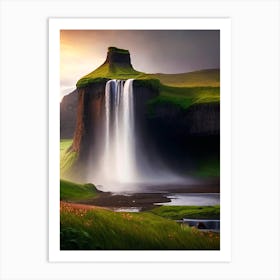 Seljalandsfoss, Iceland Realistic Photograph (2) Art Print