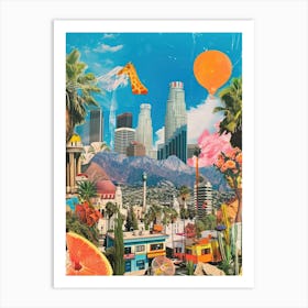 Los Angeles   Retro Collage Style 2 Art Print