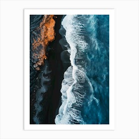 Icelan Black Sand Beach Art Print