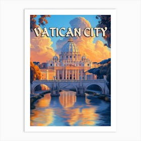 Vintage Vatican City Travel Poster Art Print