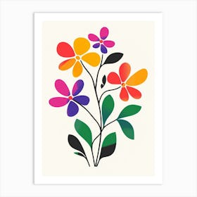 Flowers On A White Background 7 Art Print