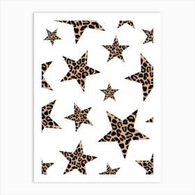 Leopard Print Stars Pattern 1 Art Print