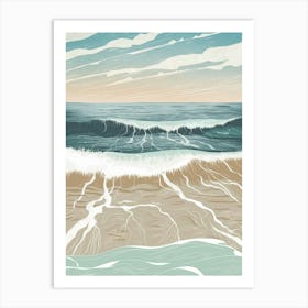 Waves At The Beach 1 Art Print