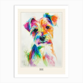 Dog Colourful Watercolour 3 Poster Art Print