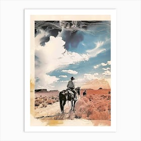 Big Sky Country Cowboy Collage 2 Art Print