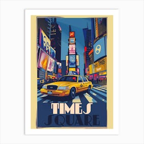 Vibrant Times Square: NYC Vintage Poster Art Print