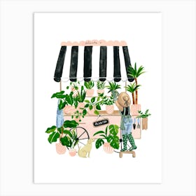 Plant Cart Art Print