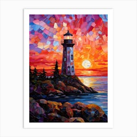 Sunset Lighthouse 4 Art Print