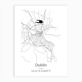 Dublin,Ireland Minimalist Map Art Print