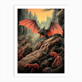Mexican Free Tailed Bat Vintage Illustration 3 Art Print