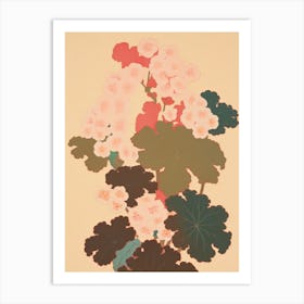 Primroses Flower Big Bold Illustration 4 Art Print