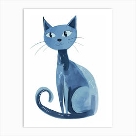 Ojos Azules Cat Clipart Illustration 4 Art Print