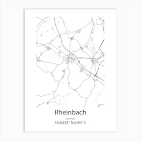 Rheinbach,Germany Minimalist Map Art Print