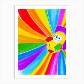 Clown On A Rainbow-Reimagined Art Print