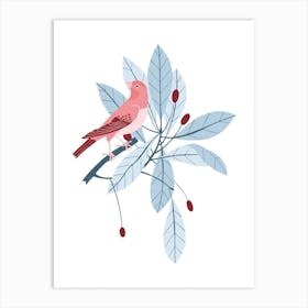 Finch In A Fruit Tree Art Print