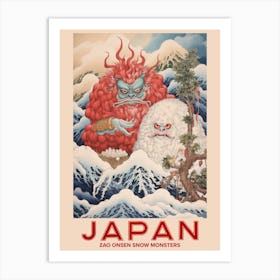 Zao Onsen Snow Monsters, Visit Japan Vintage Travel Art 2 Art Print
