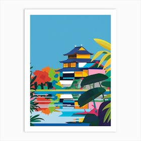 Nijo Castle Kyoto 3 Colourful Illustration Art Print