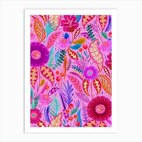 Neon Bloom - Pink Art Print