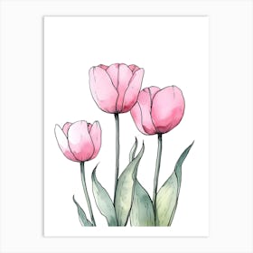 Pink Tulips 2 Art Print