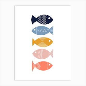 Scandi Mid Mod Fish Art Print