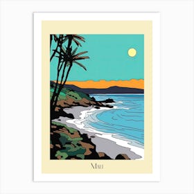 Poster Of Minimal Design Style Of Maui Hawaii, Usa 2 Art Print