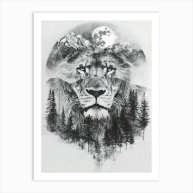 Lion In The Forest 6 Art Print