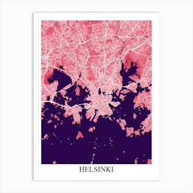 Helsinki Pink Purple Art Print