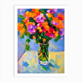 Flax Floral Abstract Block Colour 2 Flower Art Print