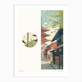 Osaka Japan 2 Cut Out Travel Poster Art Print