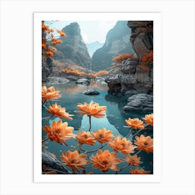 Lotus Flower In The Water Art Print