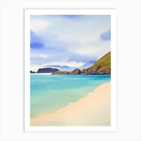 Sandwood Bay Beach 2, Sutherland, Scotland Watercolour Art Print