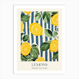 Marche Aux Fruits Lemons Fruit Summer Illustration 1 Art Print