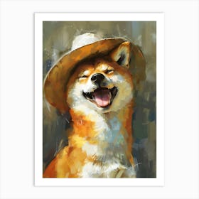 Oil Painting Smiling Shiba Inu 4 Art Print