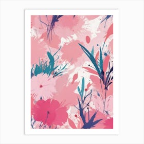 Pink Floral Pattern Art Print