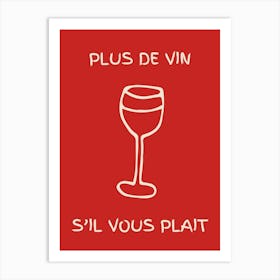 Wine Glass Kitchen Poster Red Art Print