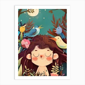 Luxmango Kid Enjoying In Forest Art Print