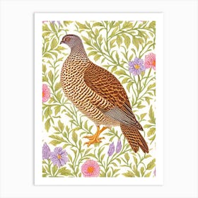 Grouse William Morris Style Bird Art Print