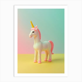 Pastel Toy Unicorn Portrait 4 Art Print