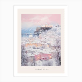 Dreamy Winter Painting Poster Salzburg Austria 4 Art Print
