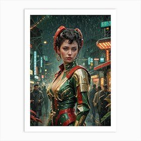 Steampunk Street Girl  Art Print