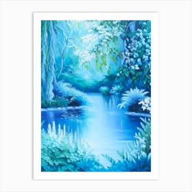 Water Gardens Waterscape Marble Acrylic Painting 3 Art Print