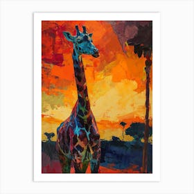 Textured Brushstroke Giraffe 2 Art Print