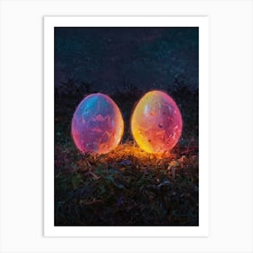 Two Glowing Balls Art Print