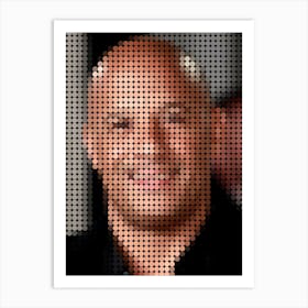 Vin Diesel In Style Dots Art Print