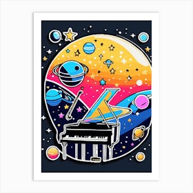 Cosmic Crescendo: Jazz on the Moon Art Print