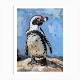 African Penguin Laurie Island Oil Painting 1 Art Print