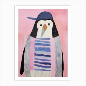 Playful Illustration Of Penguin For Kids Room 2 Art Print