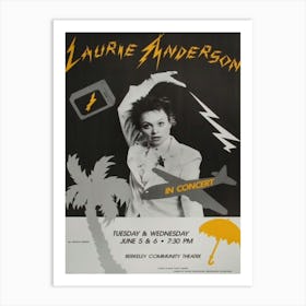 Laurie Anderson Berkeley 1984 Concert Poster Art Print